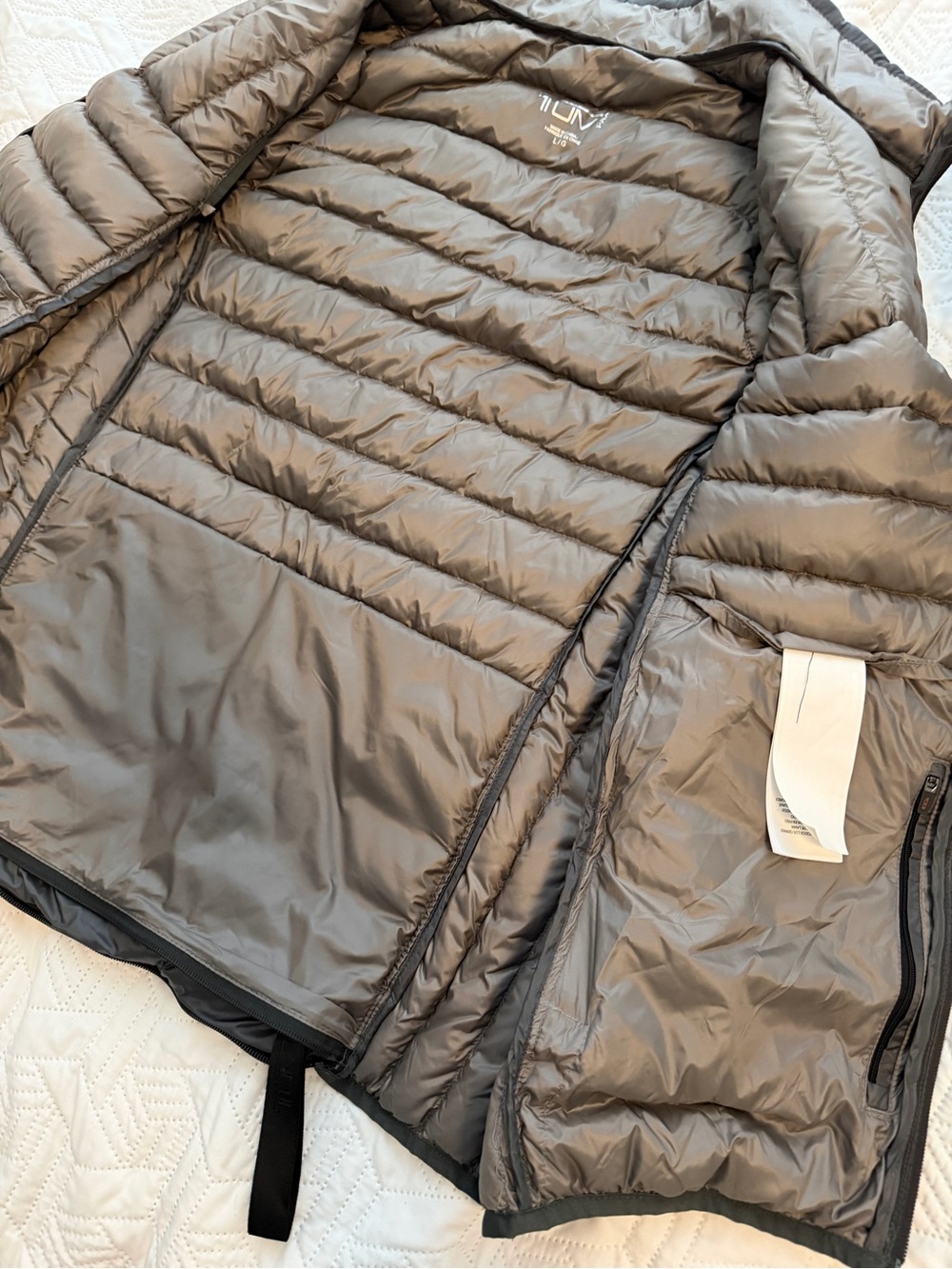 Lightweight Quilted Puffer Vest in Charcoal Gray - Picture 3 of 7